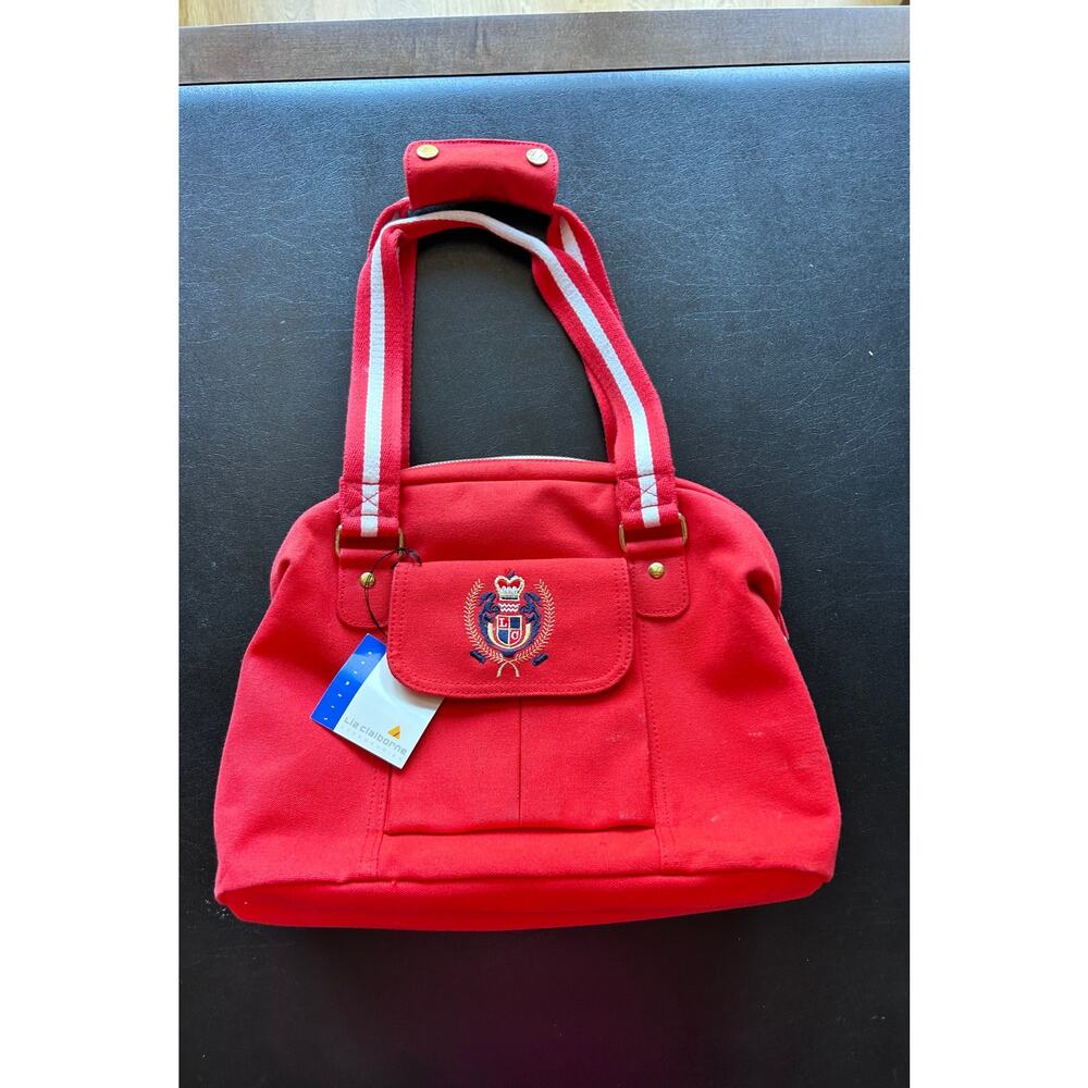 Vintage Liz Claiborne Red Canvas Tote, NWT